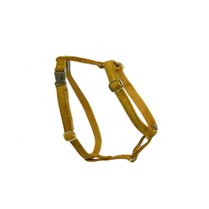 Hundegeschirr aus Samt - senf